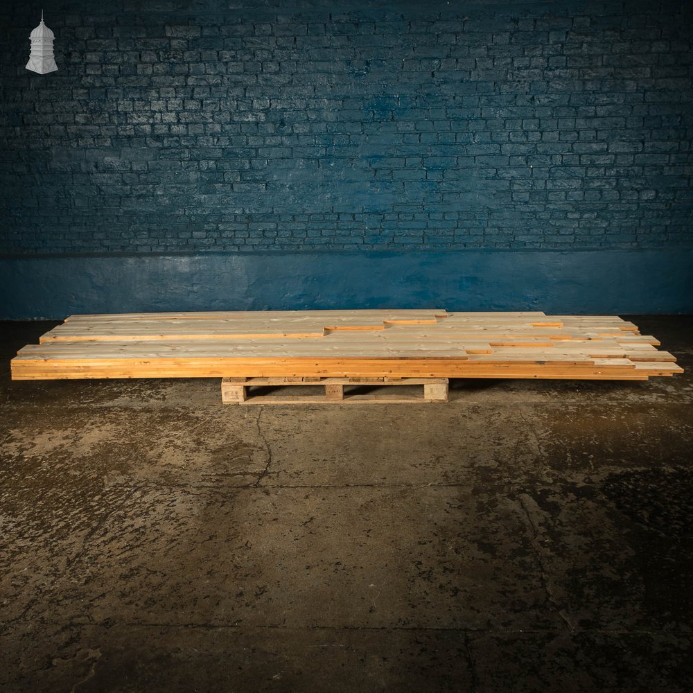 6 Inch Pine Floorboards, Cut From Timber Salvaged from a London Barracks - 22 Square Meters