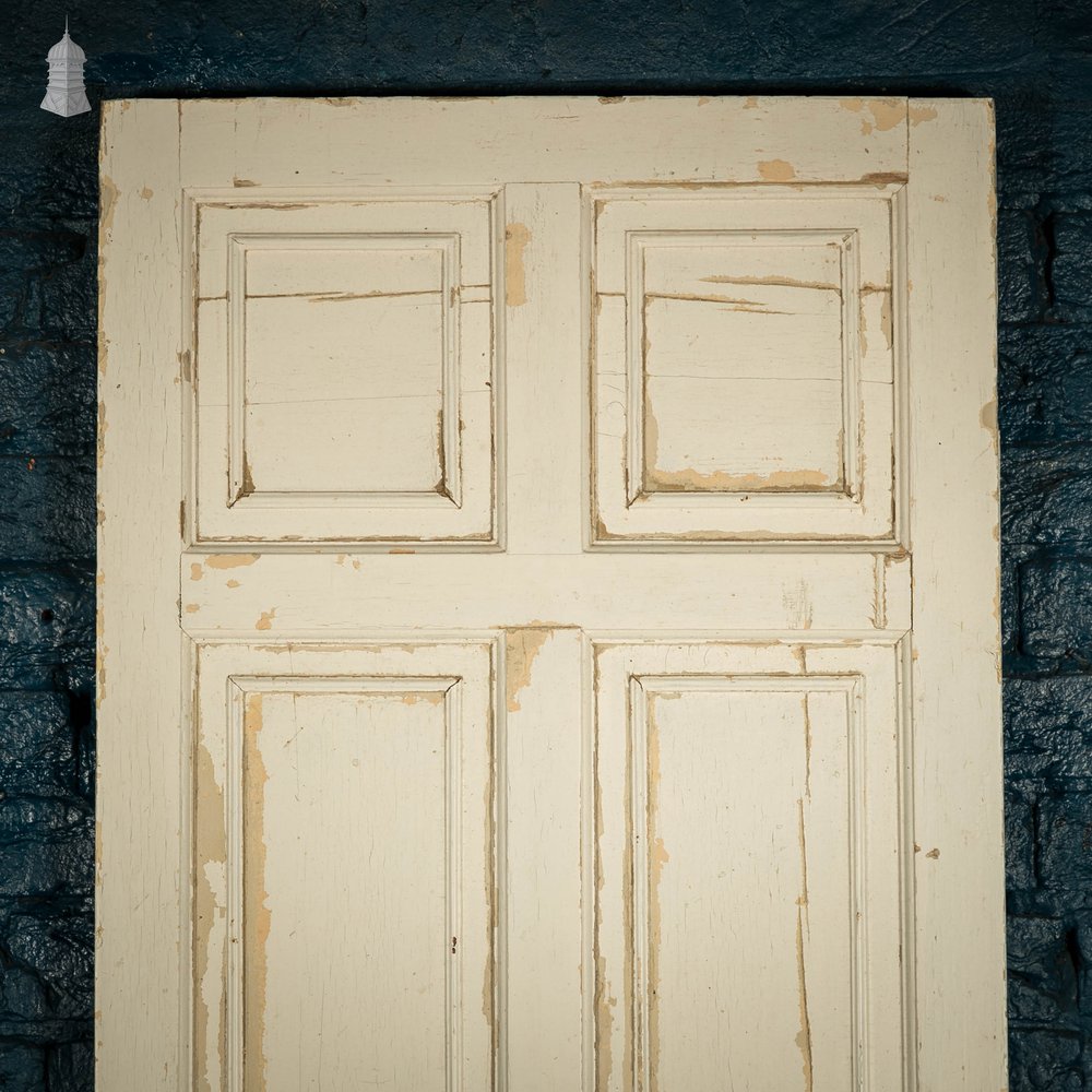 Pine Paneled Door, 6 Moulded Panel White Painted