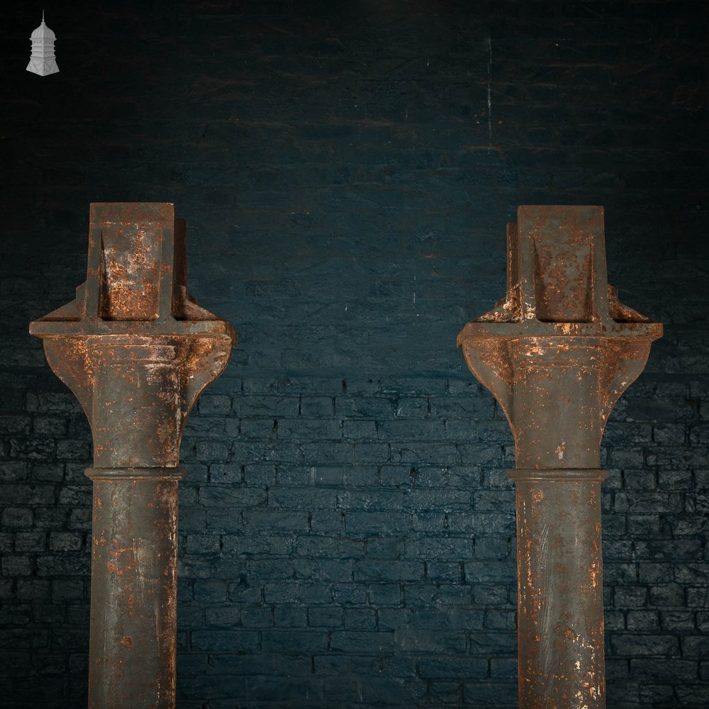 Cast Iron Columns, 8ft Pair