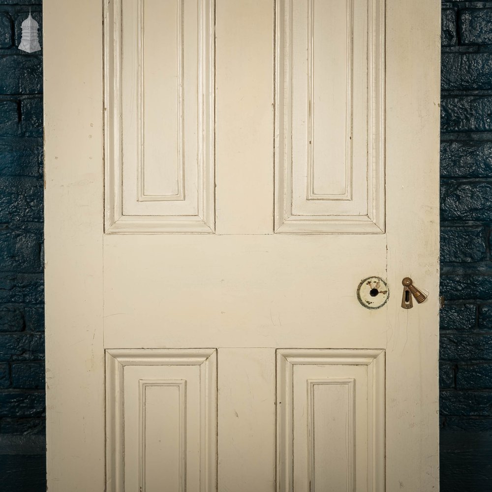 Pine Panelled Door, Victorian Moulded 4 Panel