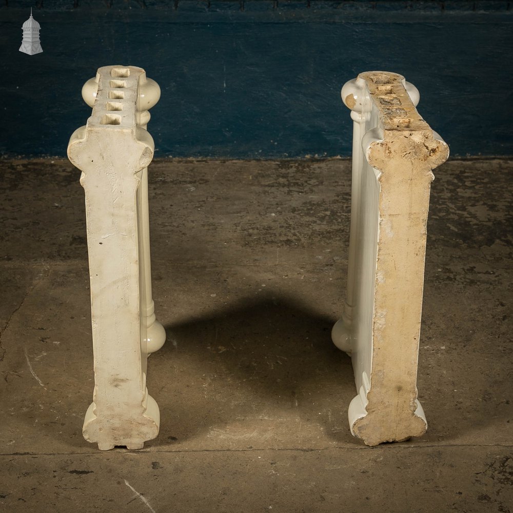 Butler Sink Legs, Glazed Pair