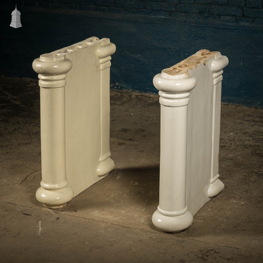 Butler Sink Legs, Glazed Pair