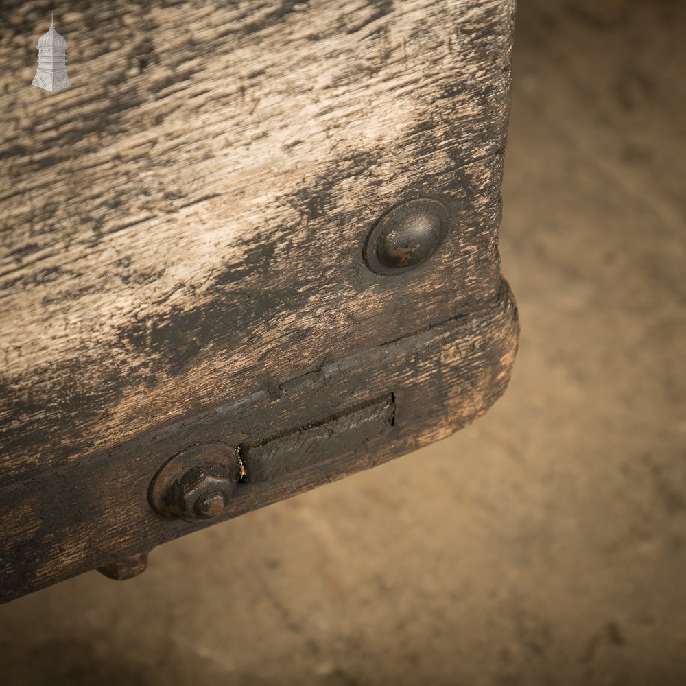 Wooden Factory Cart, Rustic Industrial Trolley