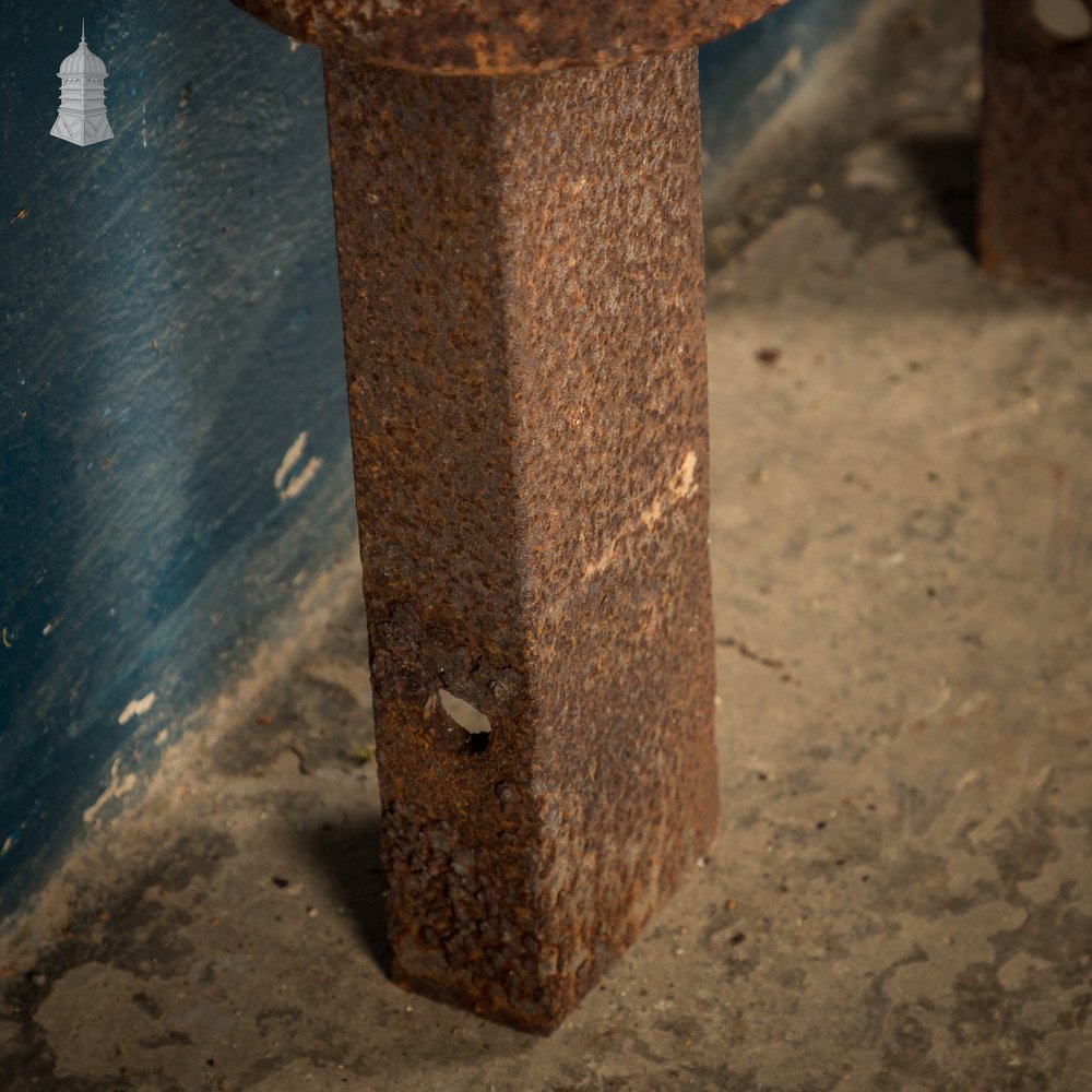 'Gunner' Street Bollarda, Pair, Reclaimed Cast Iron Bollards