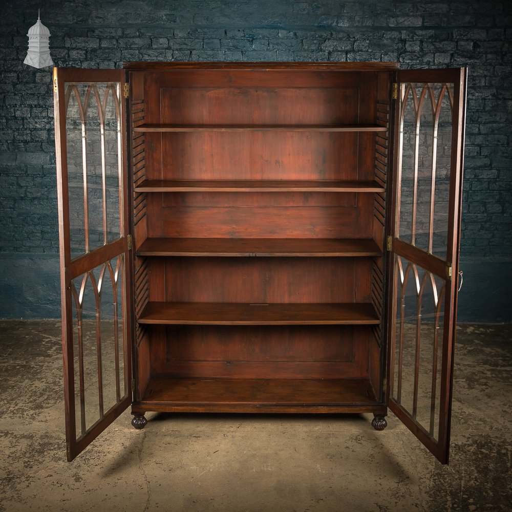 Gothic Glazed Bookcase, Mahogany, William IV c1840