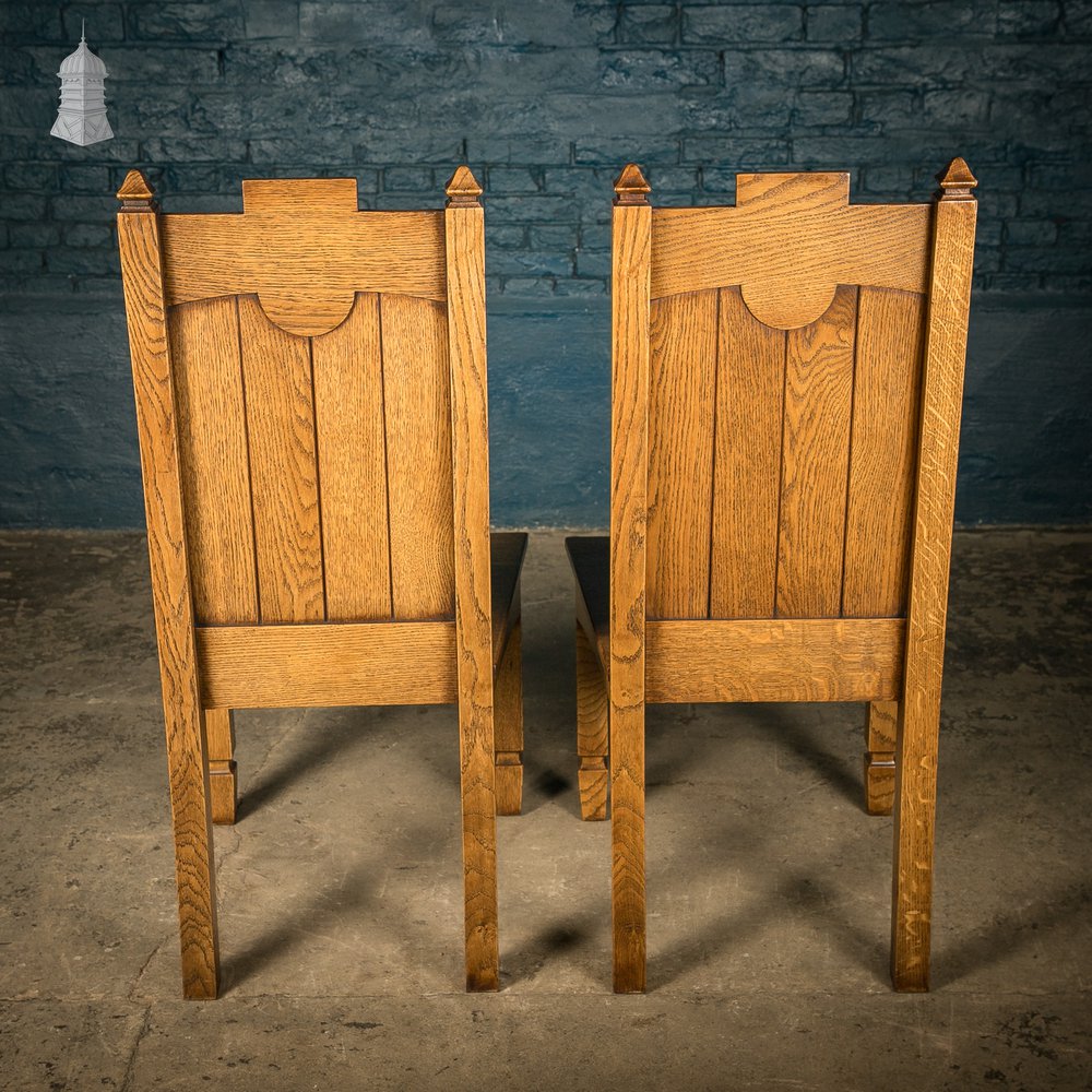 Oak Hallway Chairs, Gothic Revival