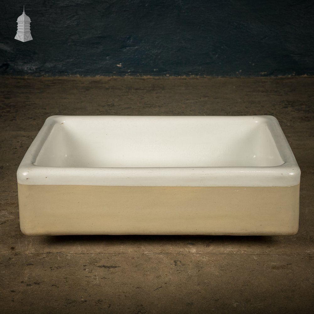 Shallow Trough Sink, Cane and White