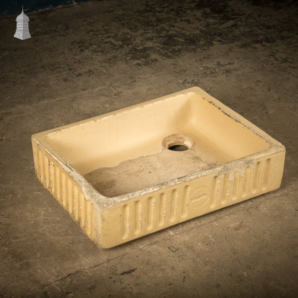 Fluted Trough Planter, Worn Cane Glaze