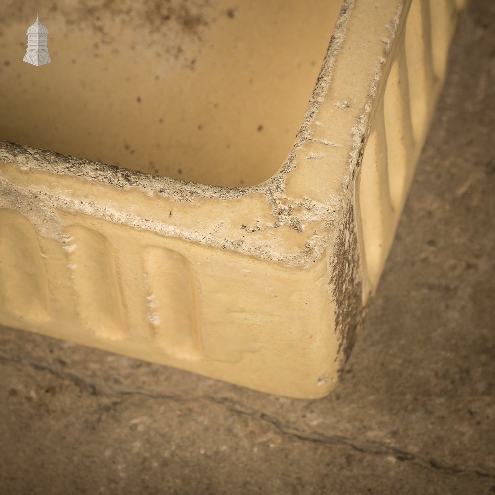 Fluted Trough Planter, Worn Cane Glaze