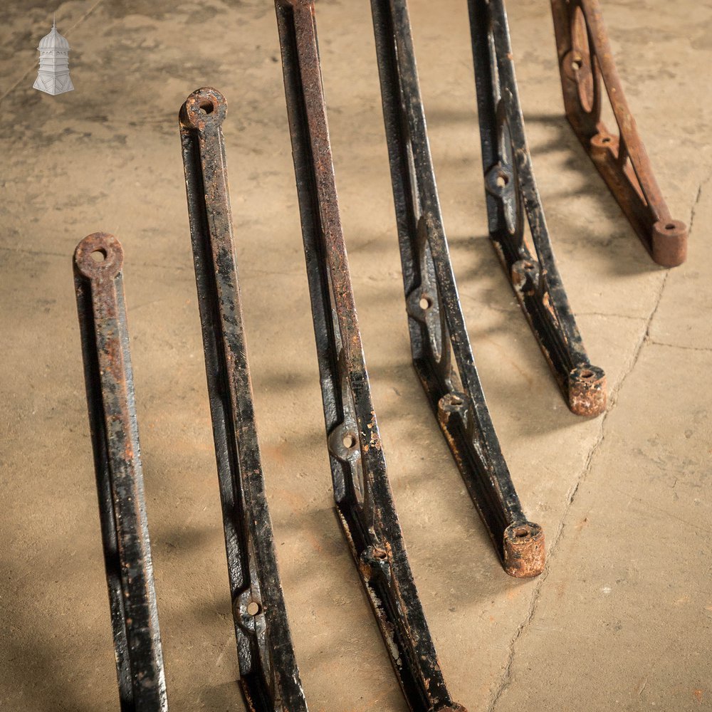 Greenhouse Brackets, Victorian Cast Iron, Batch of 7