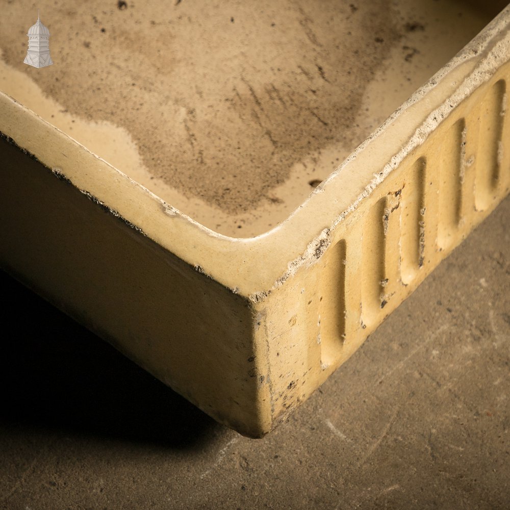 Fluted Trough Planter, Worn Cane Glaze