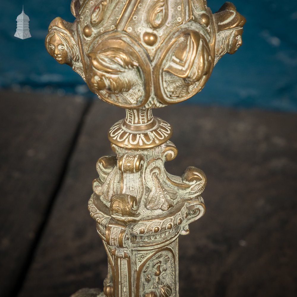 French Brass Candelabra, 19th C