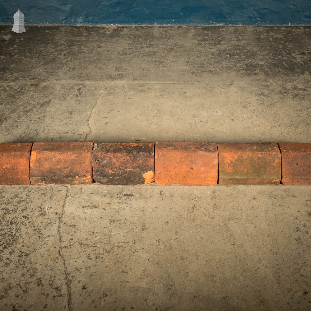 Reclaimed Wall Copings, 19th C Weathered Red Clay, Batch of 48 – A Run of 13 Linear Meters