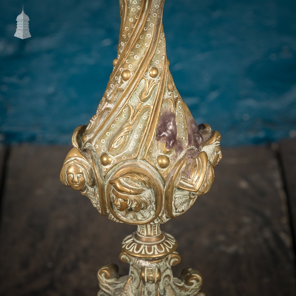 French Brass Candelabra, 19th C