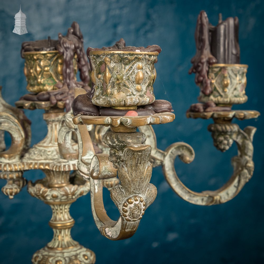 French Brass Candelabra, 19th C