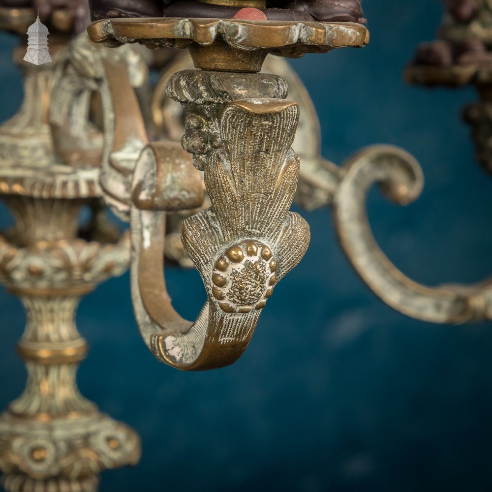 French Brass Candelabra, 19th C