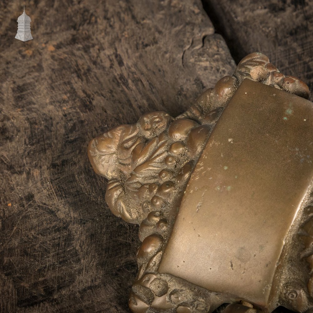 Art Nouveau Door Knocker, Human face with Floral details in Brass