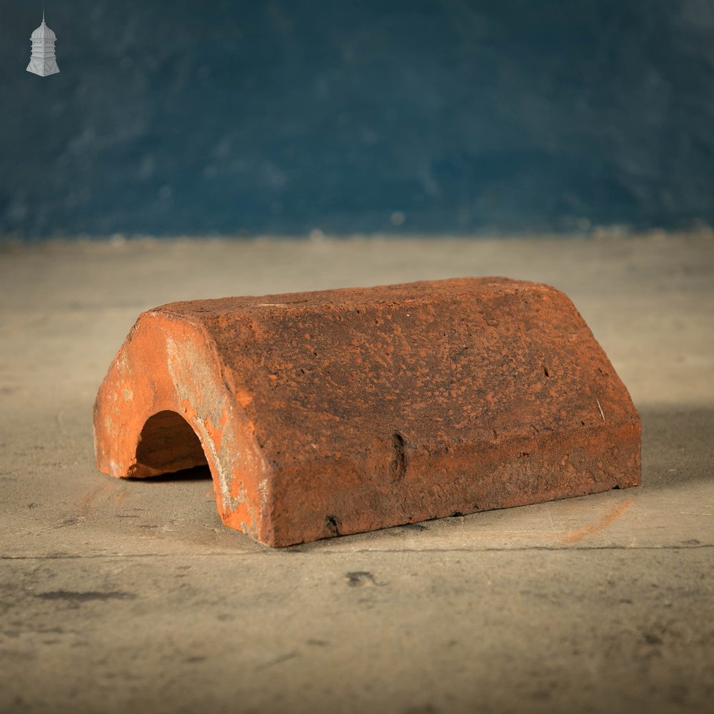 Reclaimed Wall Copings, 19th C Weathered Red Clay, Batch of 48 – A Run of 13 Linear Meters