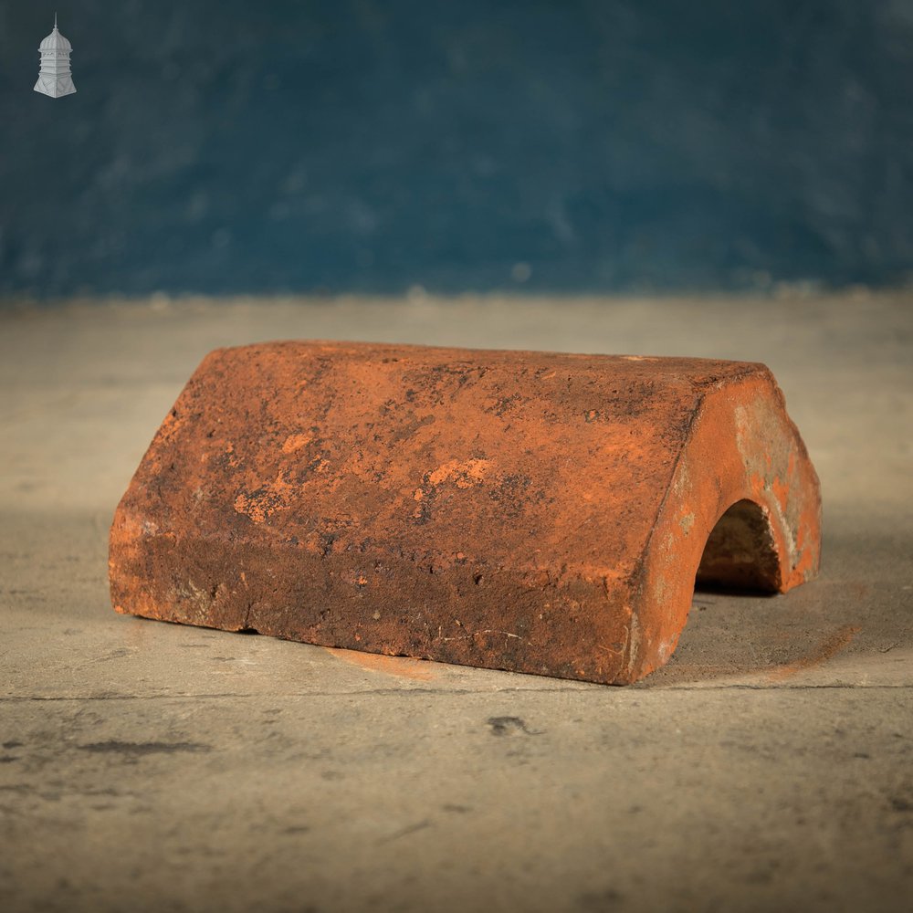 Reclaimed Wall Copings, 19th C Weathered Red Clay, Batch of 48 – A Run of 13 Linear Meters