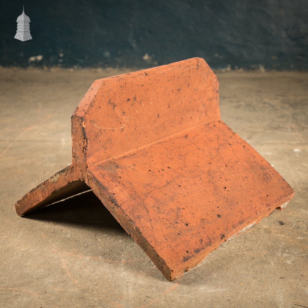 Capped Ridge Tiles, A Batch of 55 Reclaimed Terracotta