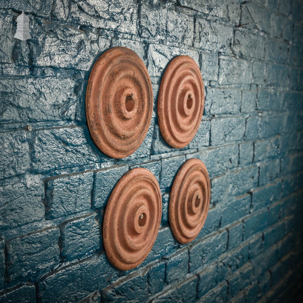 Bullseye Pattress Plates, 4 Cast Iron Wall Tie Plates