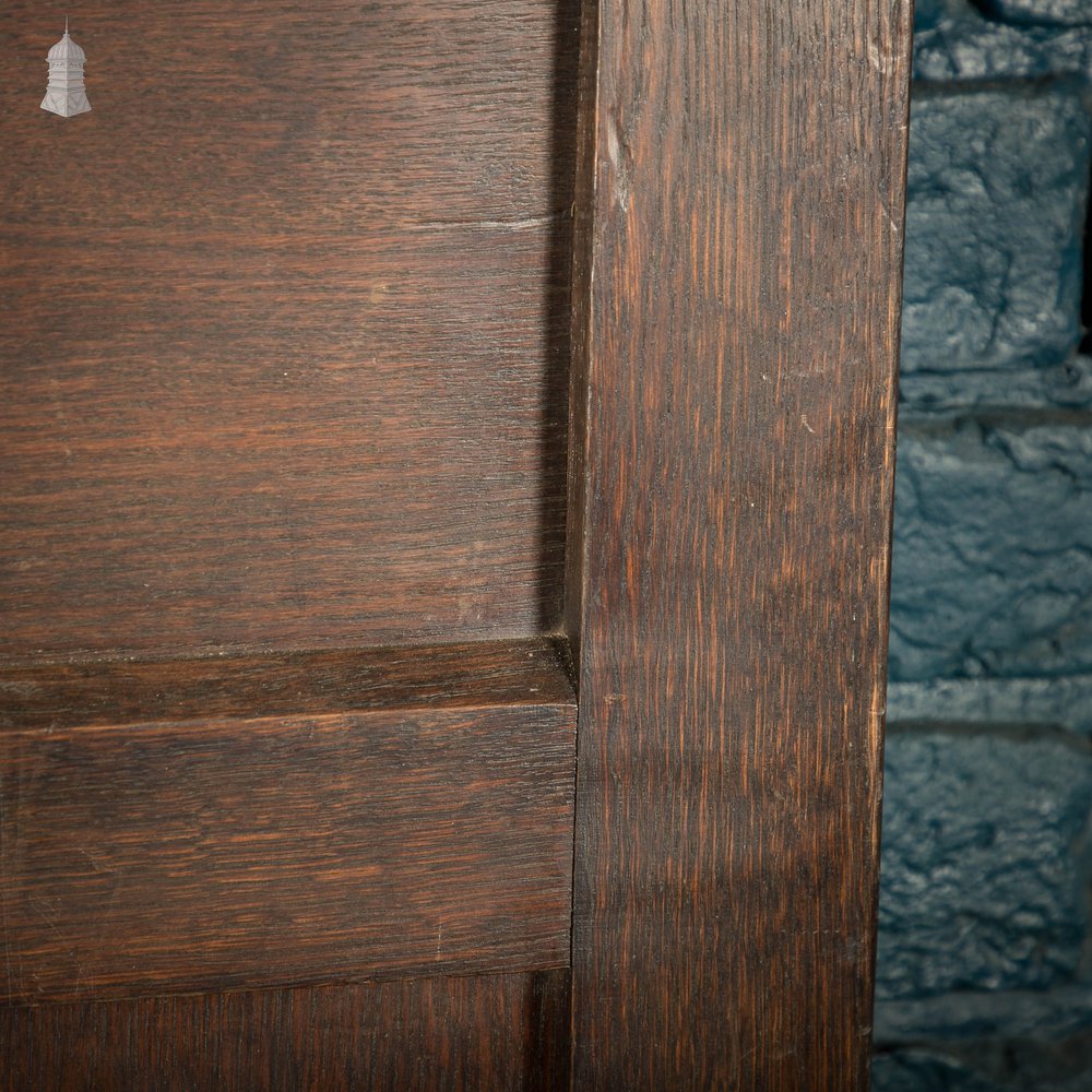 Oak Paneled Door, 5 Panel with Brass Hardware Missing Glazing