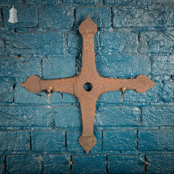 Cross Arrowhead Wall Tie Plate, Cast Iron