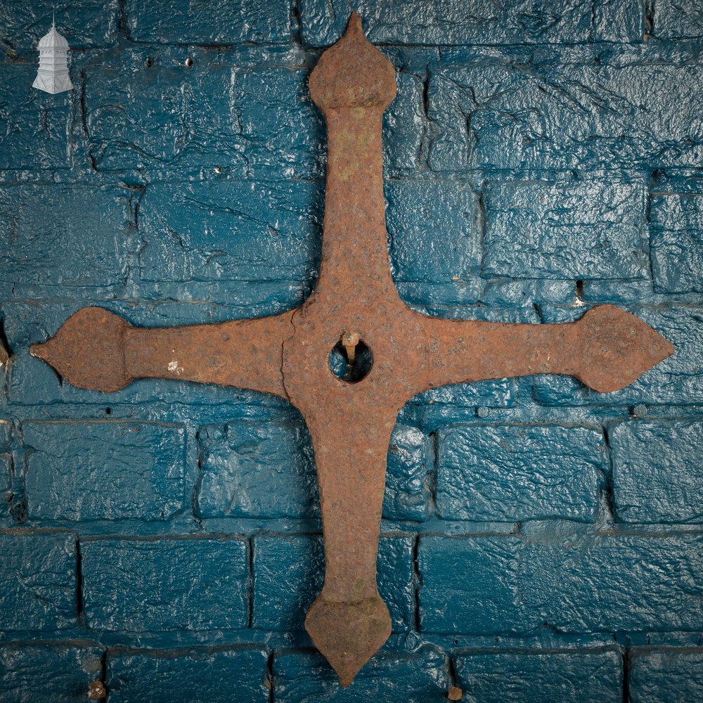 Cross Arrowhead Wall Tie Plate, Cast Iron