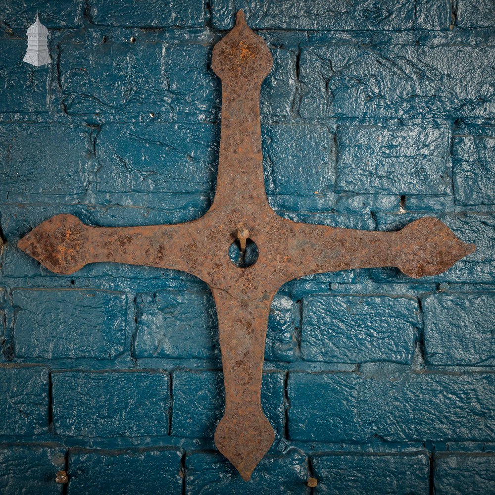 Cross Arrowhead Wall Tie Plate, Cast Iron
