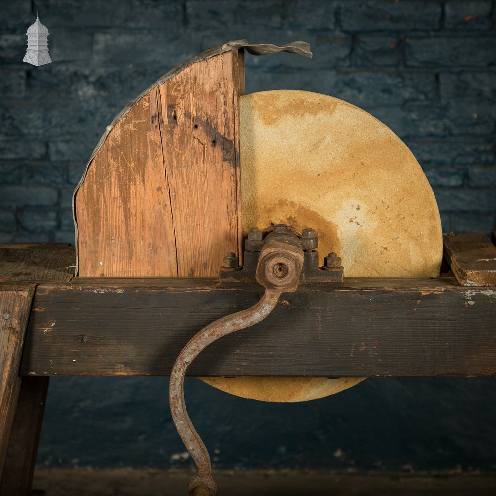 Sandstone Grindstone, Bench Mounted