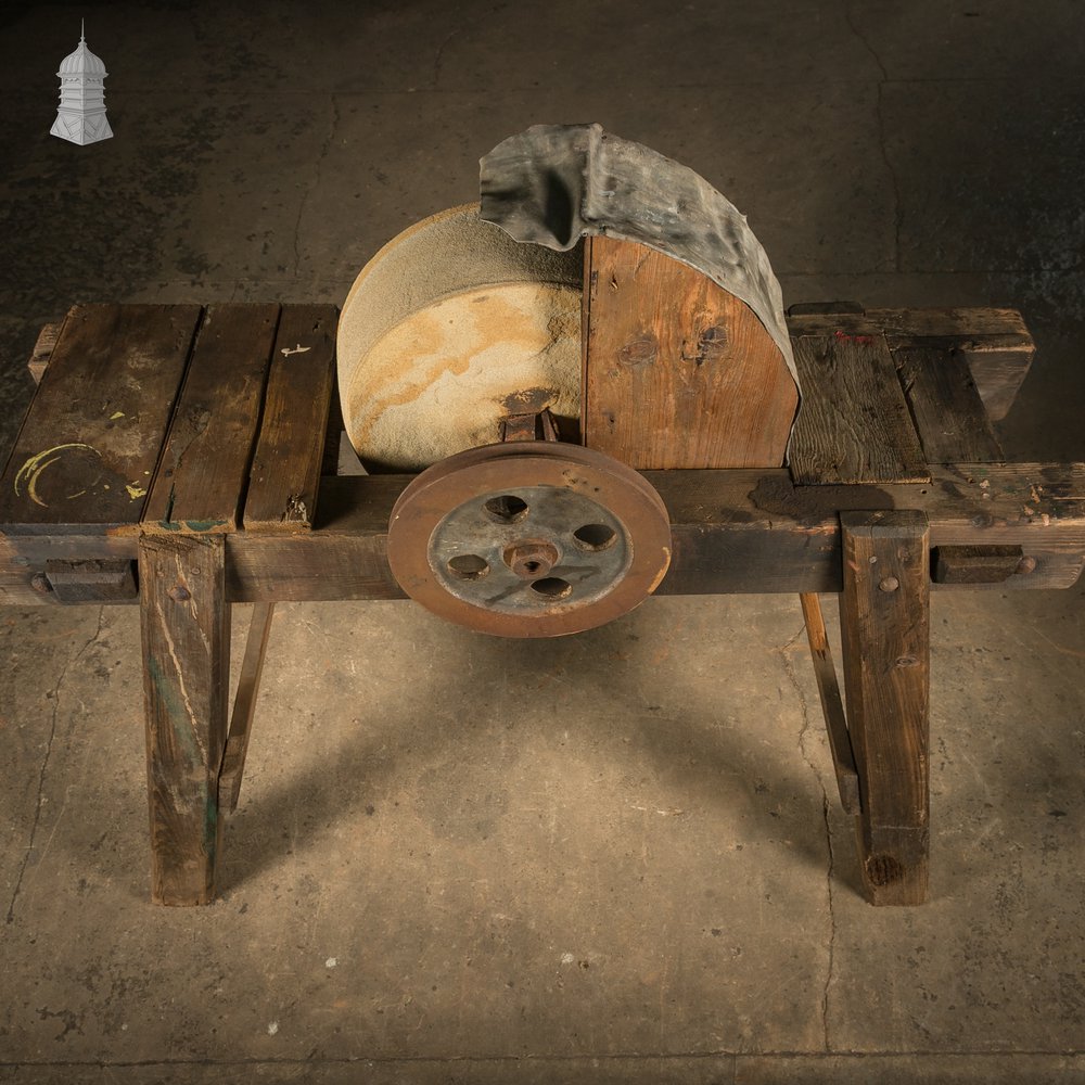 Sandstone Grindstone, Bench Mounted