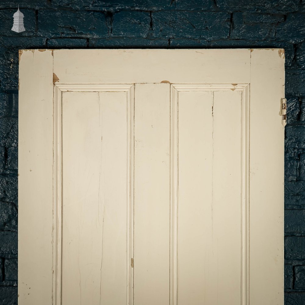 Pine Panelled Door, Victorian 4 Panel, White Painted