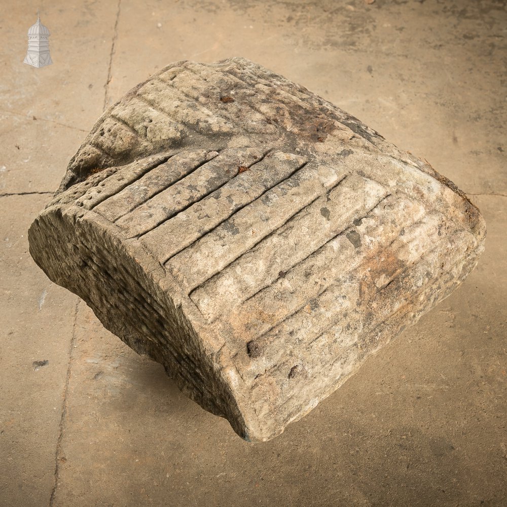 Hand Carved Stone Corner Return Wall Coping