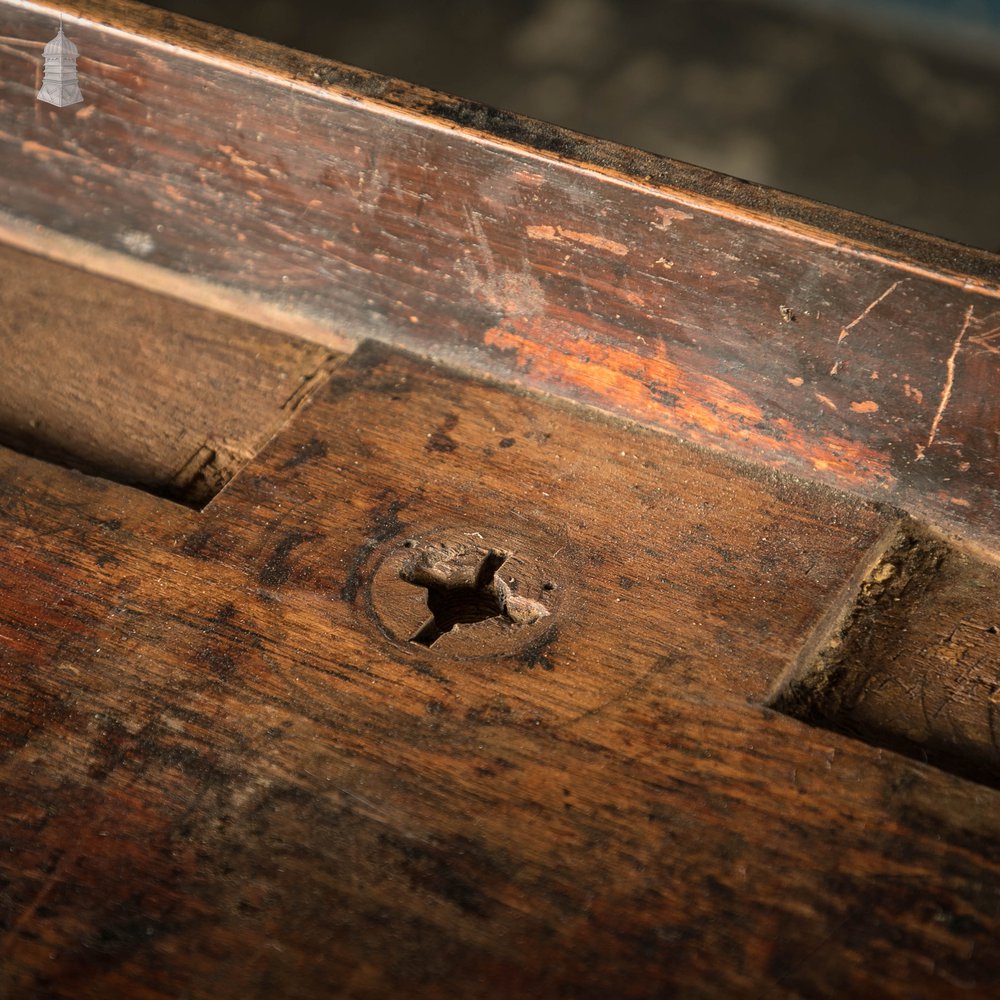 Iroko Worktop, 2.2 Metres Long, Reclaimed From Science Lab With Upstand and Sink Cut Out