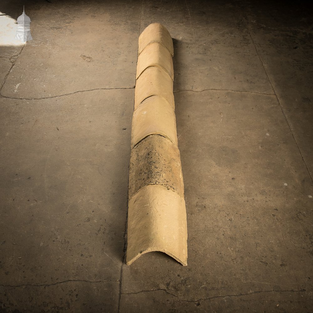 Buff Hogs Back Ridge Tiles, Batch of 36 Reclaimed