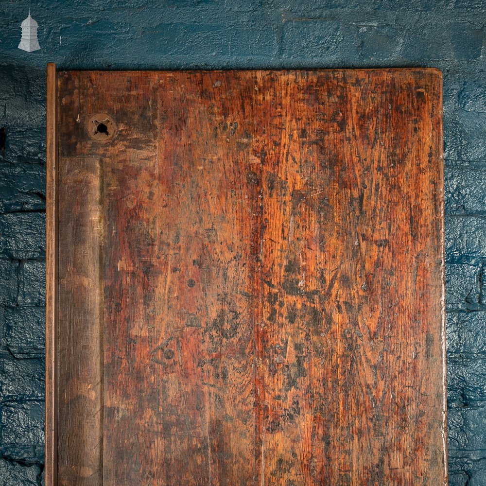 Iroko Worktop, 2.2 Metres Long, Reclaimed From Science Lab With Upstand and Sink Cut Out