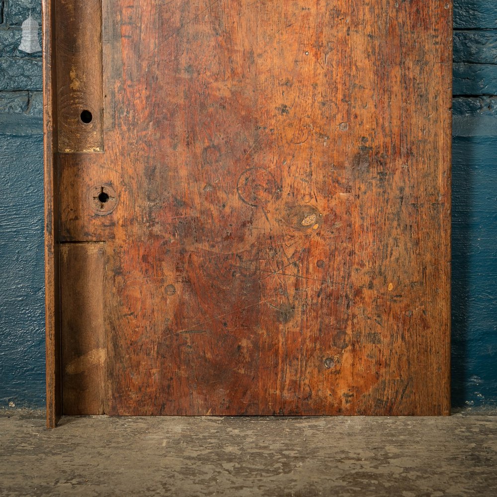 Iroko Worktop, 2.2 Metres Long, Reclaimed From Science Lab With Upstand and Sink Cut Out