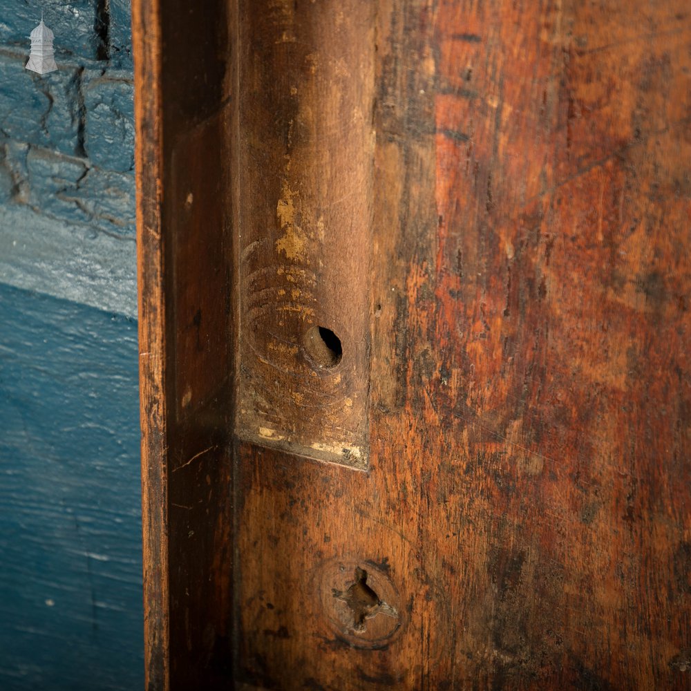 Iroko Worktop, 2.2 Metres Long, Reclaimed From Science Lab With Upstand and Sink Cut Out