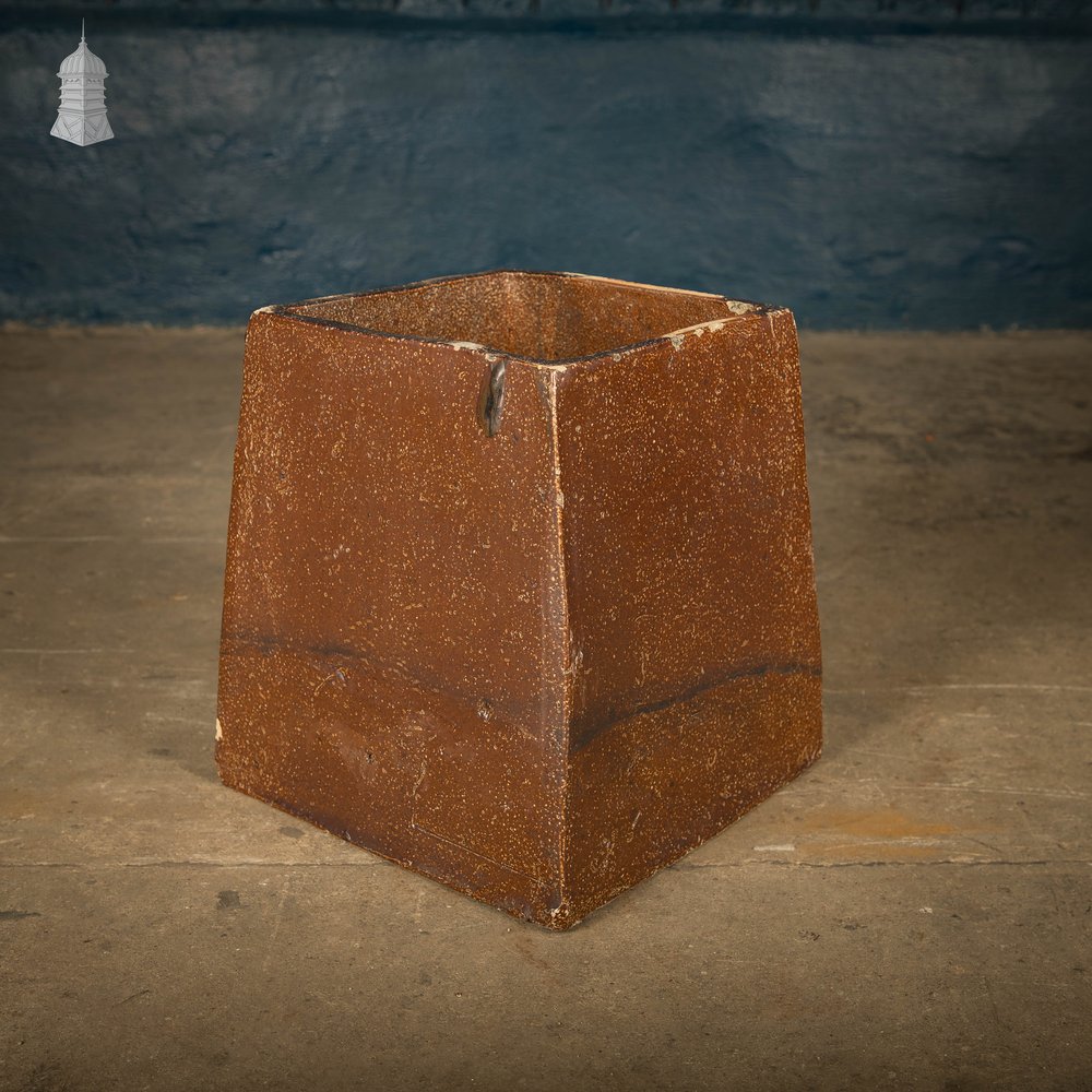 Square Tapered Planters, Open Bottom, Salt Glazed