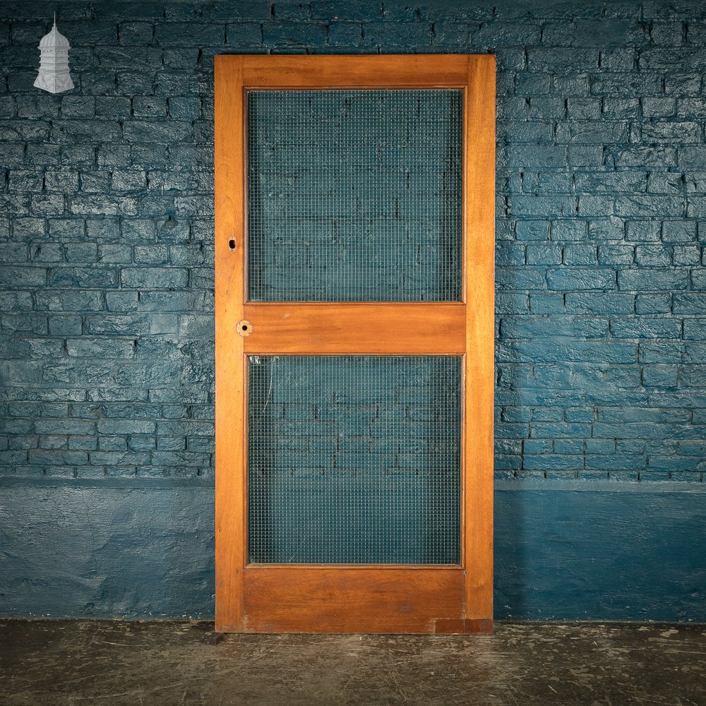 Glazed Internal Door, Mahogany with Wired Glass