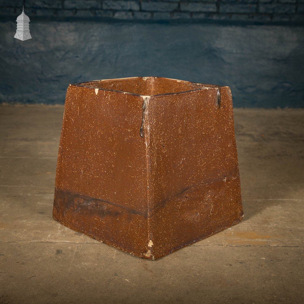 Square Tapered Planters, Open Bottom, Salt Glazed