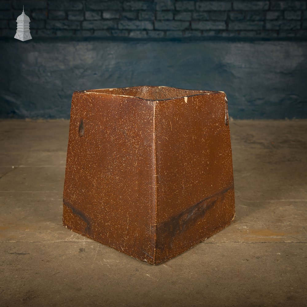 Square Tapered Planters, Open Bottom, Salt Glazed