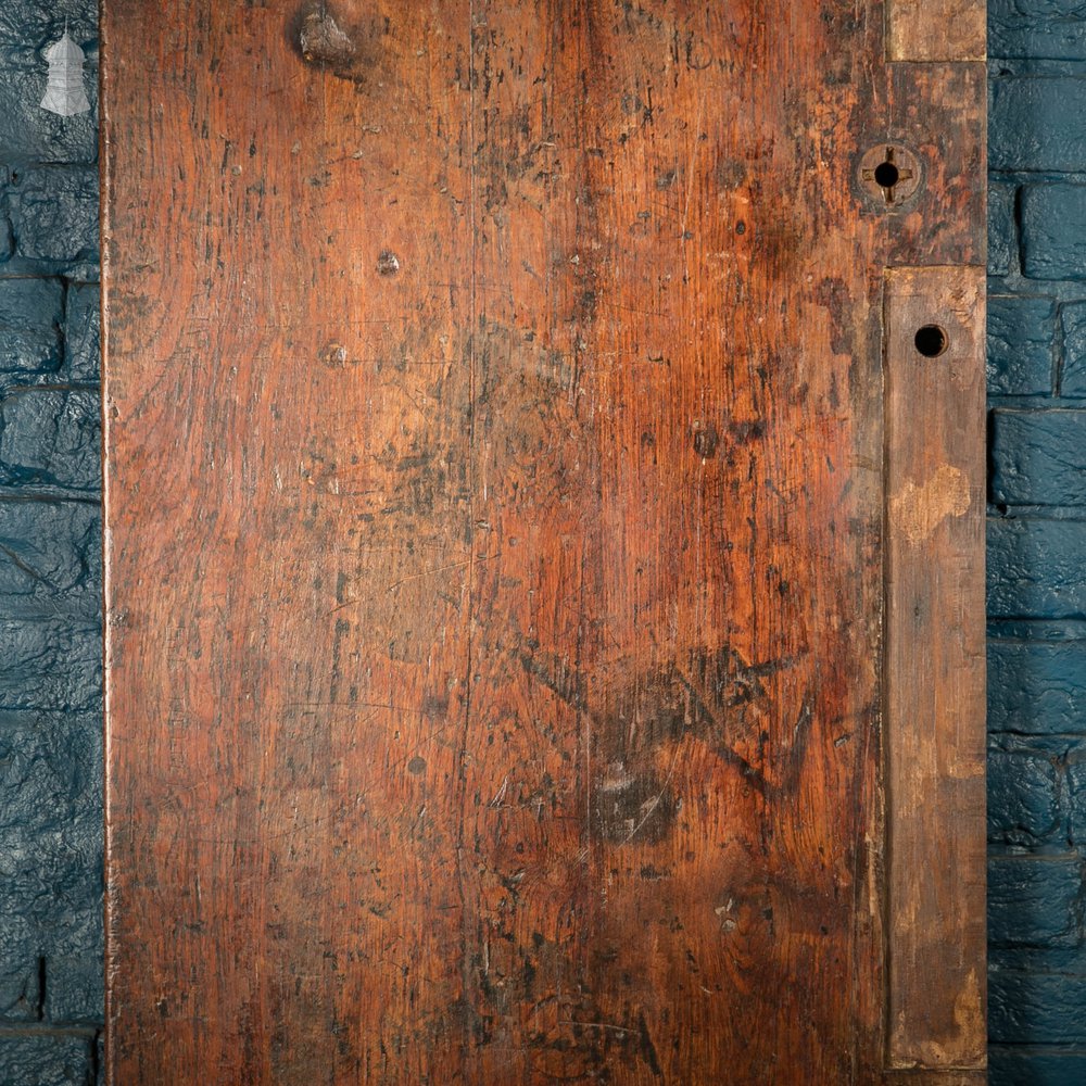 Iroko Worktop, 2.9 Metres Long, Reclaimed From a School Science Lab With Upstand and Sink Cut Out