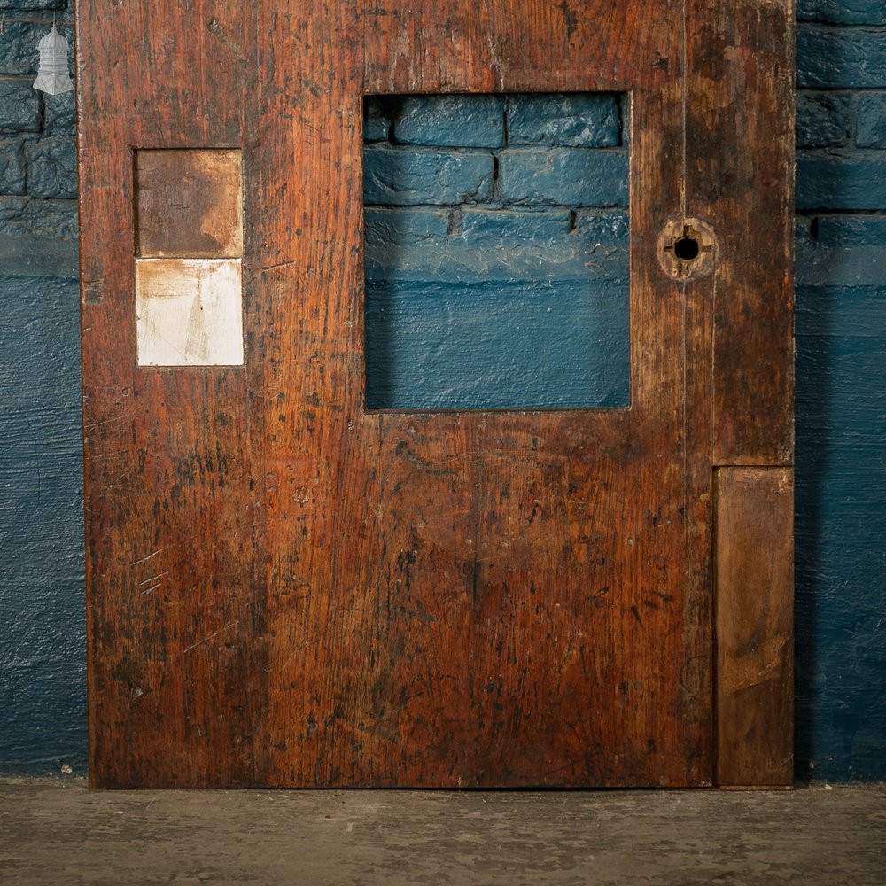 Iroko Worktop, 2.9 Metres Long, Reclaimed From a School Science Lab With Upstand and Sink Cut Out