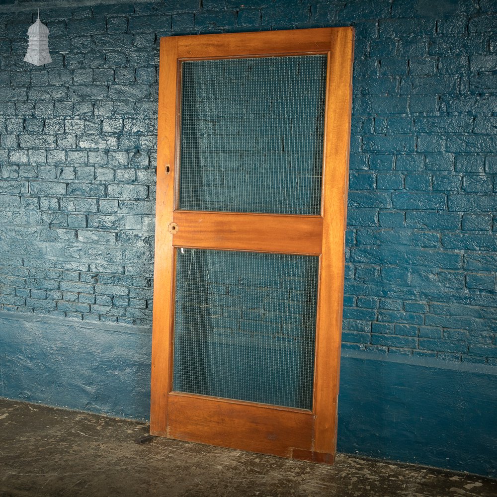 Glazed Internal Door, Mahogany with Wired Glass