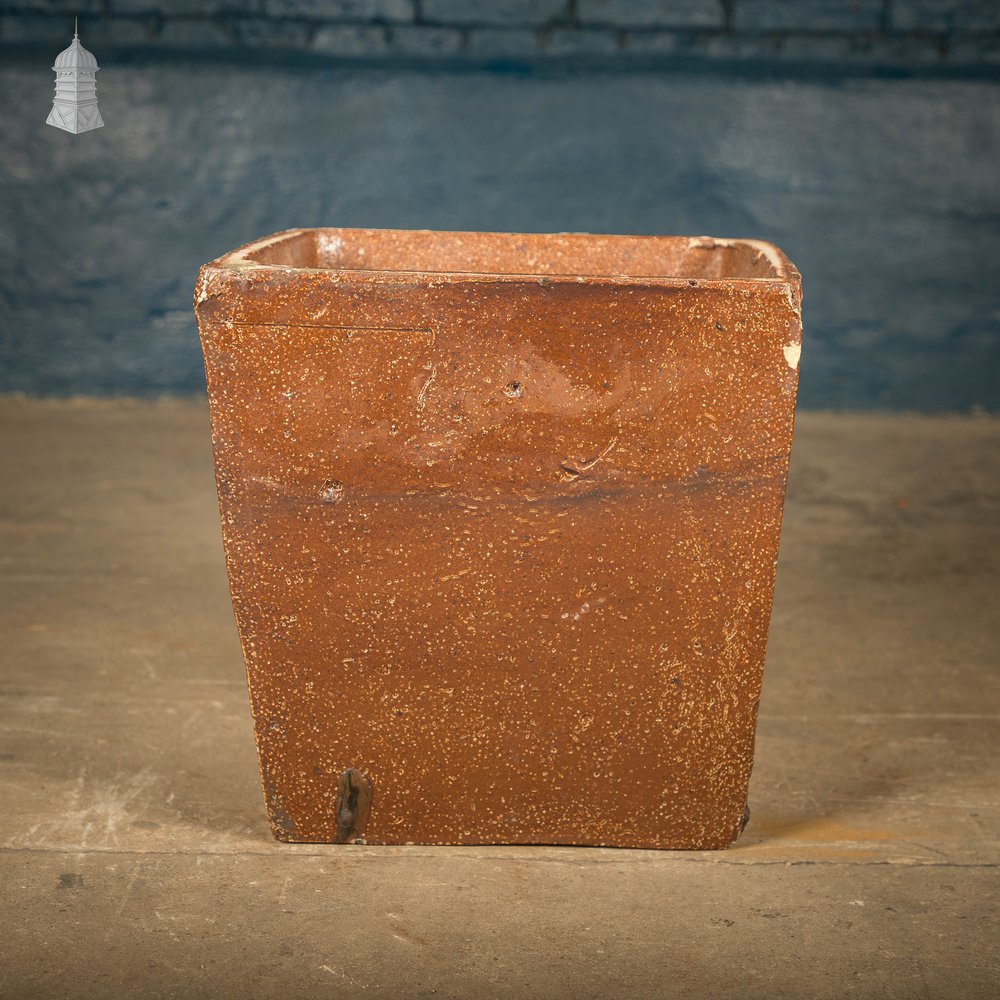 Square Tapered Planters, Open Bottom, Salt Glazed