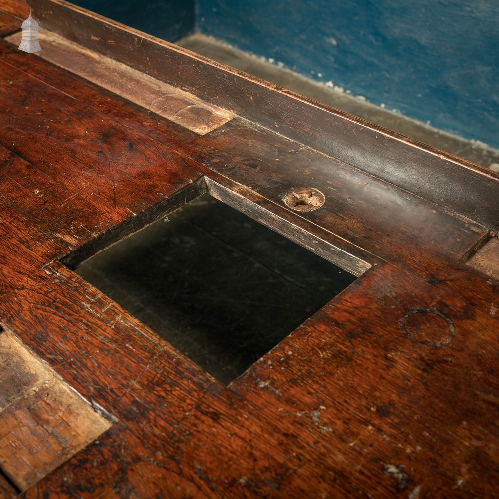 Iroko Worktop, 4.5 Metres Long, Reclaimed From a School Science Lab With Upstand and Sink Cut Out