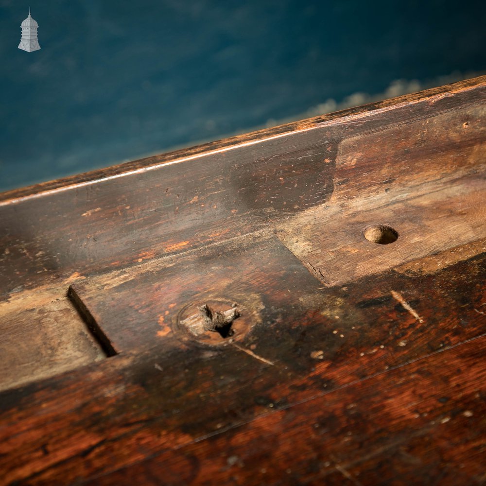 Iroko Worktop, 4.5 Metres Long, Reclaimed From a School Science Lab With Upstand and Sink Cut Out