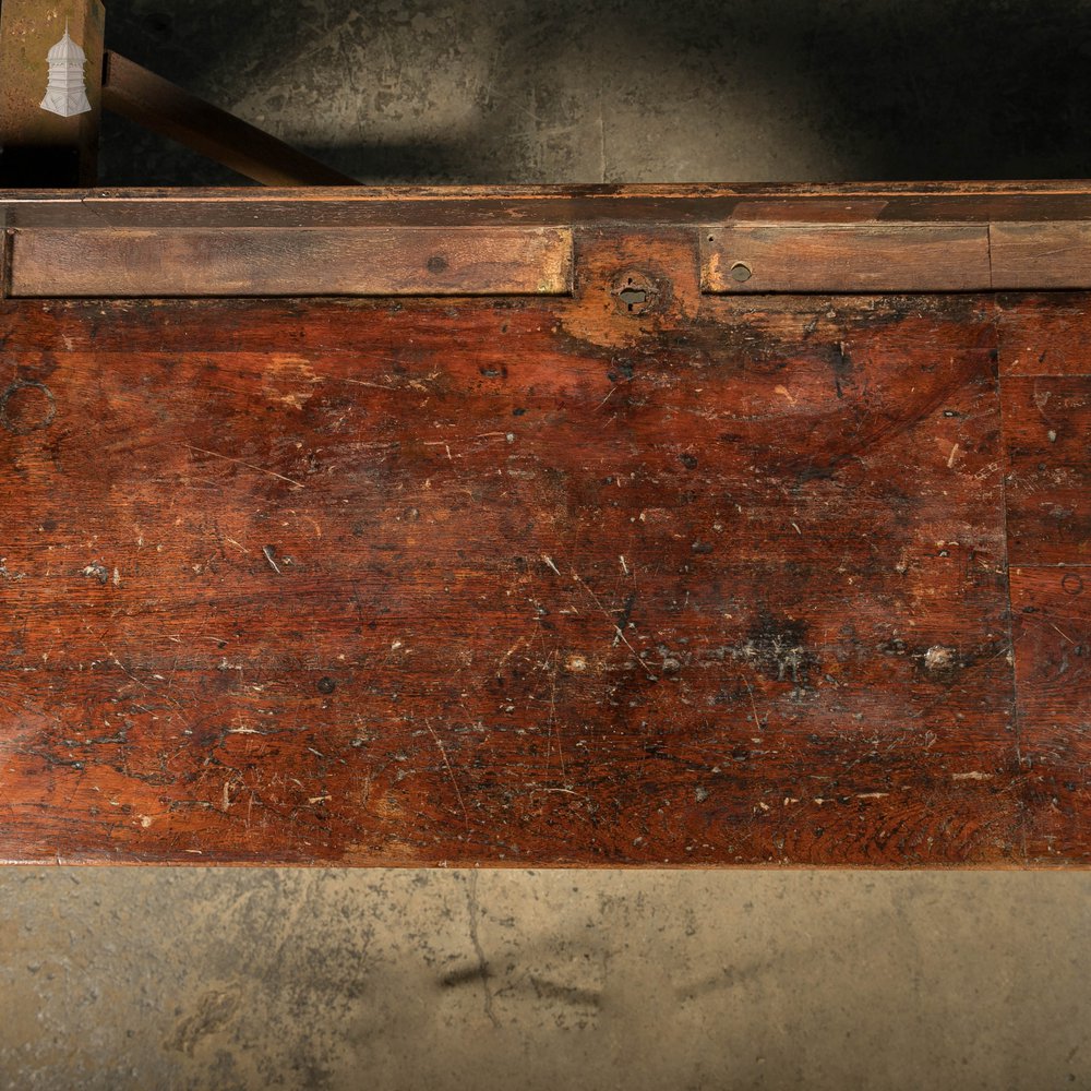 Iroko Worktop, 4.5 Metres Long, Reclaimed From a School Science Lab With Upstand and Sink Cut Out