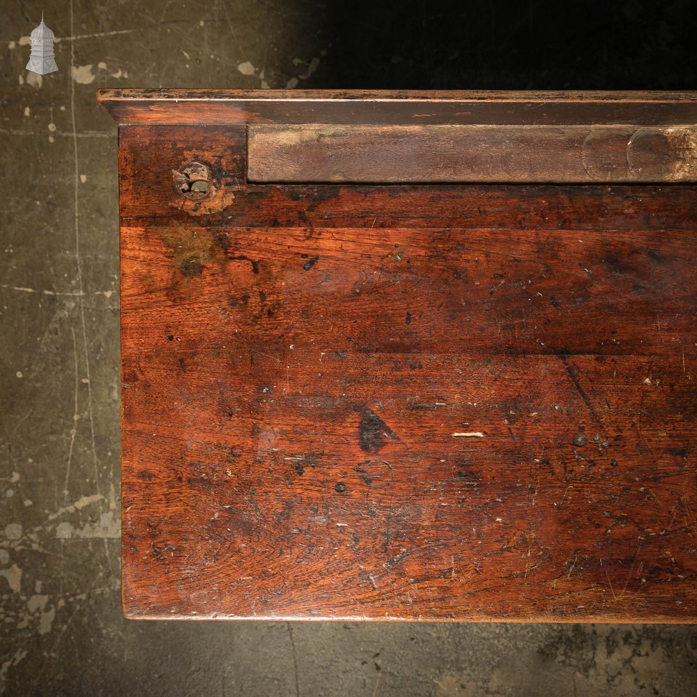 Iroko Worktop, 4.5 Metres Long, Reclaimed From a School Science Lab With Upstand and Sink Cut Out